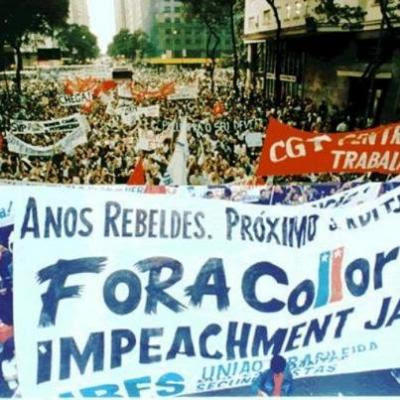 Caras Pintadas Movement at the demonstrations for the impeachment of President Fenando Collor de Melo