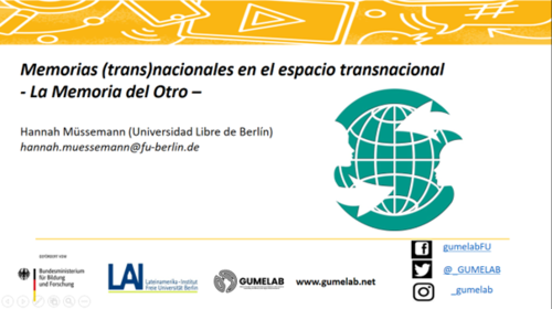 Participación de Hannah Müssemann en el seminario “Memorias (trans)nacionales en el espacio transnacional - La Memoria del Otro”, 29.09.2022