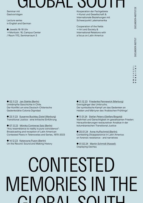 „Any resemblance to reality is pure coincidence: Broadcasting and reception of Latin American Contested Pasts in Telenovelas and Series, 1970-2023"- GUMELAB beim Documenta Institut in Kassel, 07.12.2023.